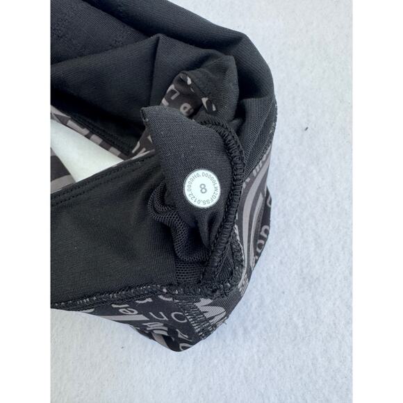 Lululemon Logo Energy Sports Bra High  Neck  Long  Line Black  sz 8 - Picture 5 of 6